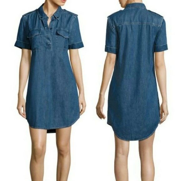 Equipment Femme Rory Light Denim Chambray Shirt Dress - Picture 8 of 8